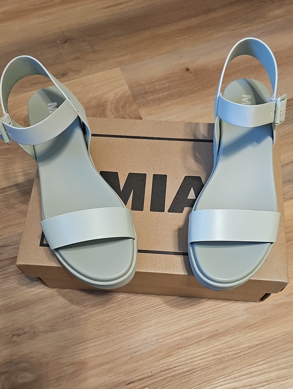 MIA Women’s Pale Mint Green Ankle-Strap Sandals